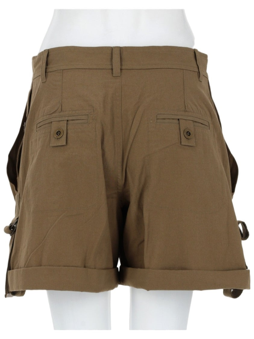 Isabel Marant Boniza Tailored Pleated Cotton Shorts