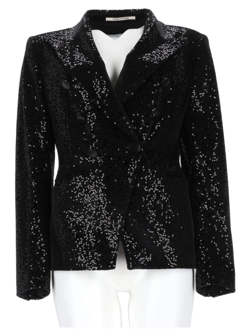 Tagliatore Sequined Tailored Blazer With Double-Breasted Front