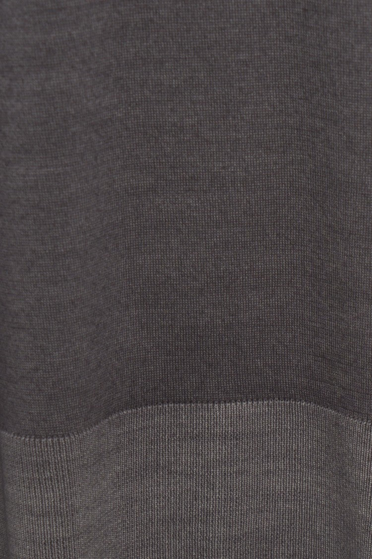 Paolo Pecora High-Collared Grey Pullover With Ribbed Details