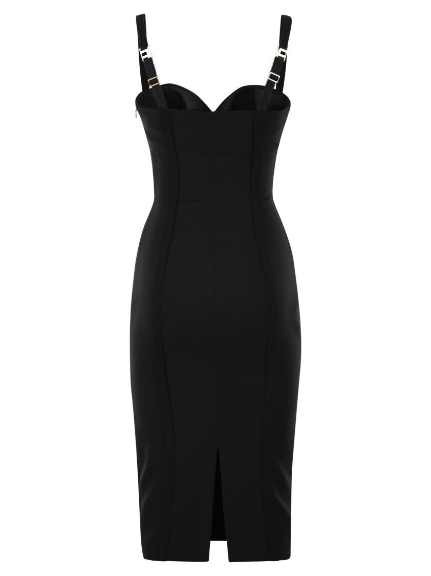 Elisabetta Franchi Lightweight Crêpe Dress With Raw-Cut Fabric