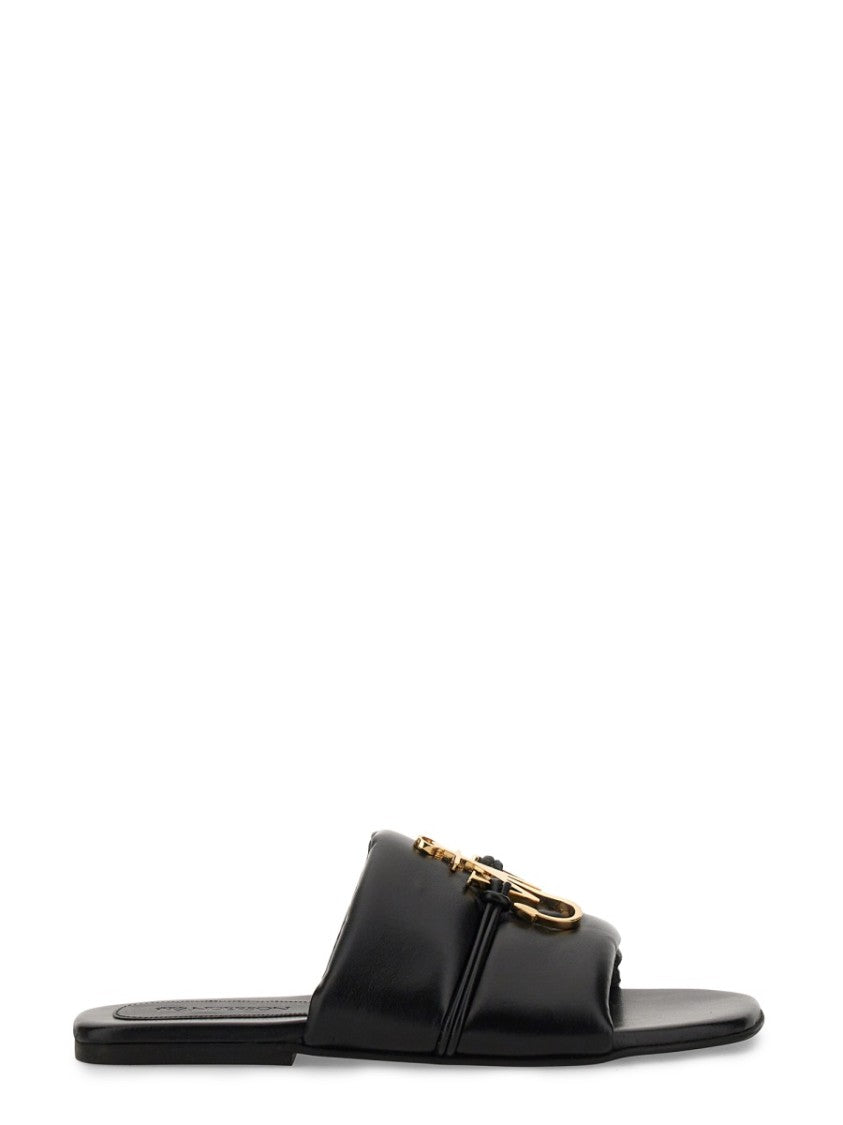 J. W. Anderson Slide Sandal With Gold-Tone Logo Embellishment