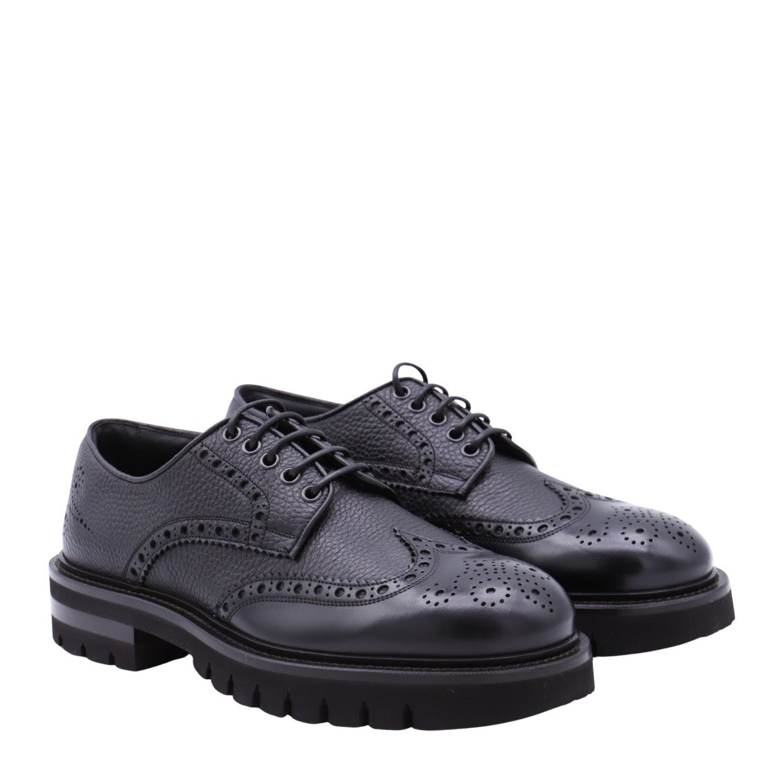 Ferragamo Classic Wingtip Brogue Lace-Up Shoes