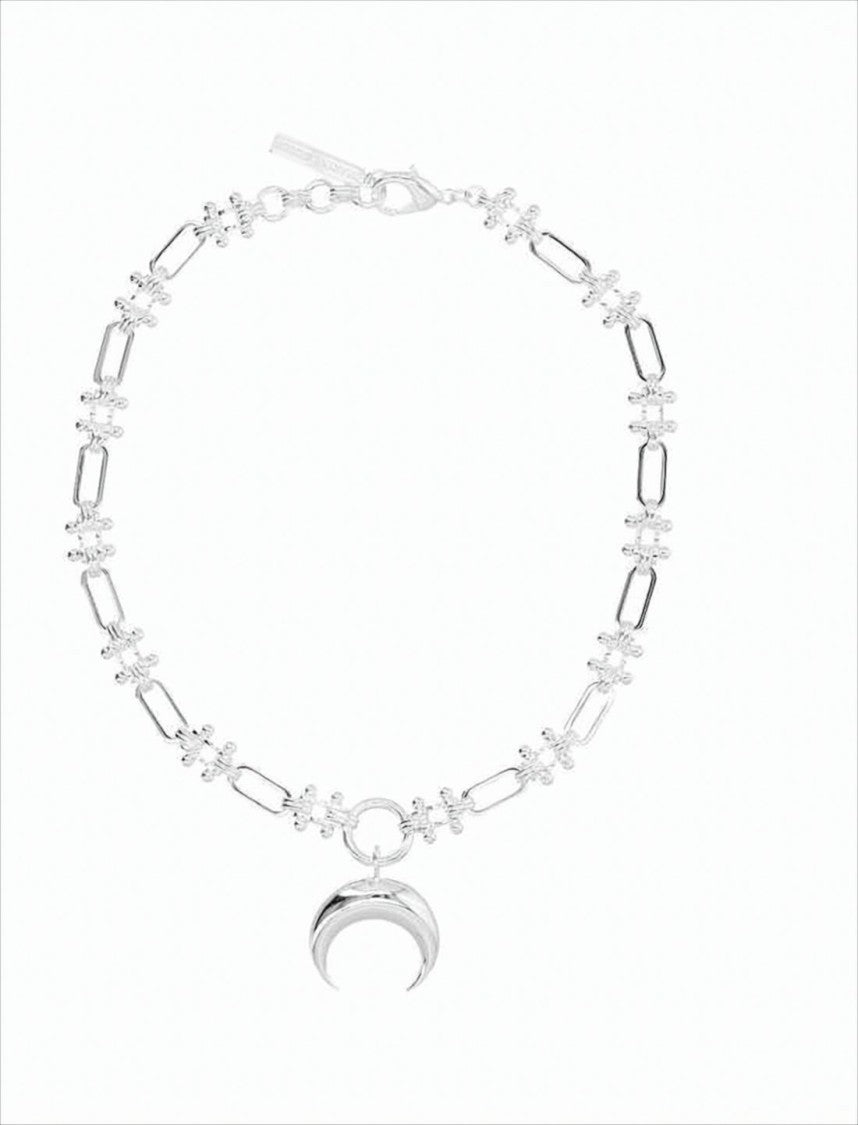 Marine Serre Silver-Toned Crescent Moon Pendant Necklace