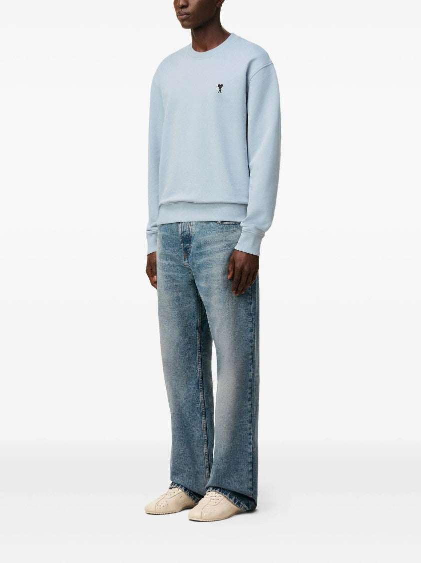 Ami Sky Blue Cotton Sweatshirt