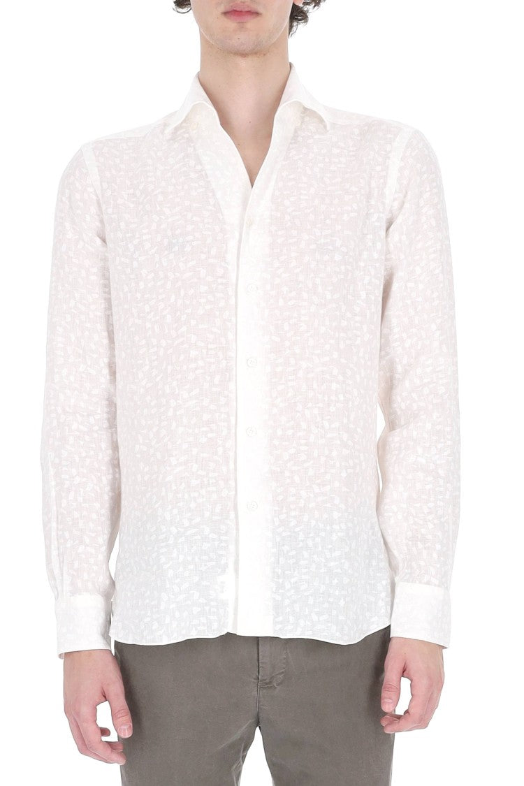 Barba Culto Jacquard Linen Casual Shirt