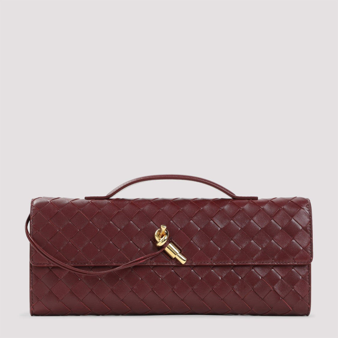 Bottega Veneta Fondant Long Intreccio Black Leather Clutch