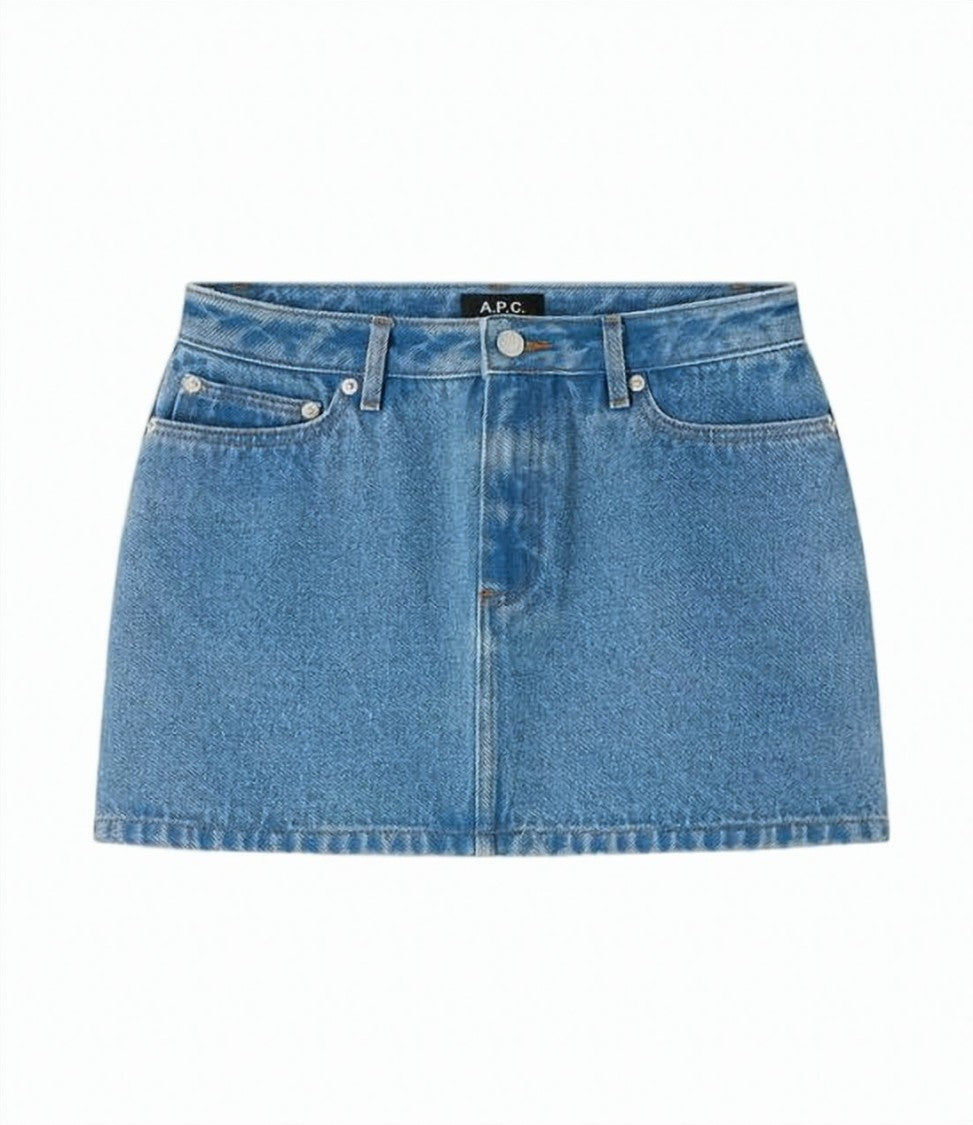 A.P.C. Denim Midi Skirt With Structured Silhouette