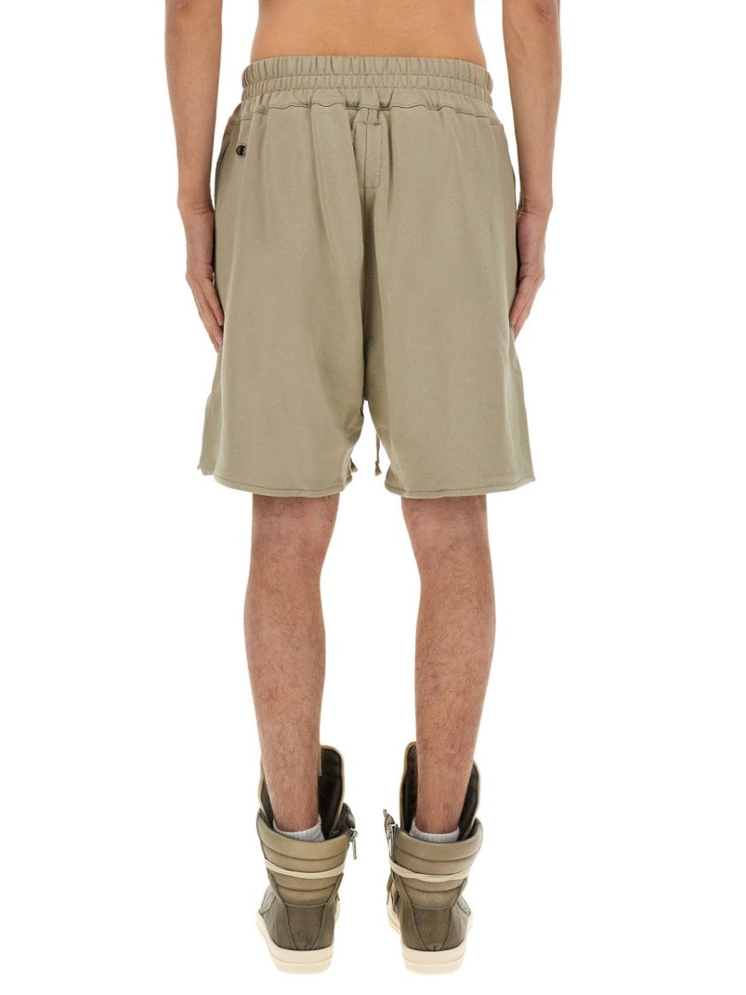 Champion X Rick Owens Relaxed Fit Cotton Shorts With Elastic Waistband