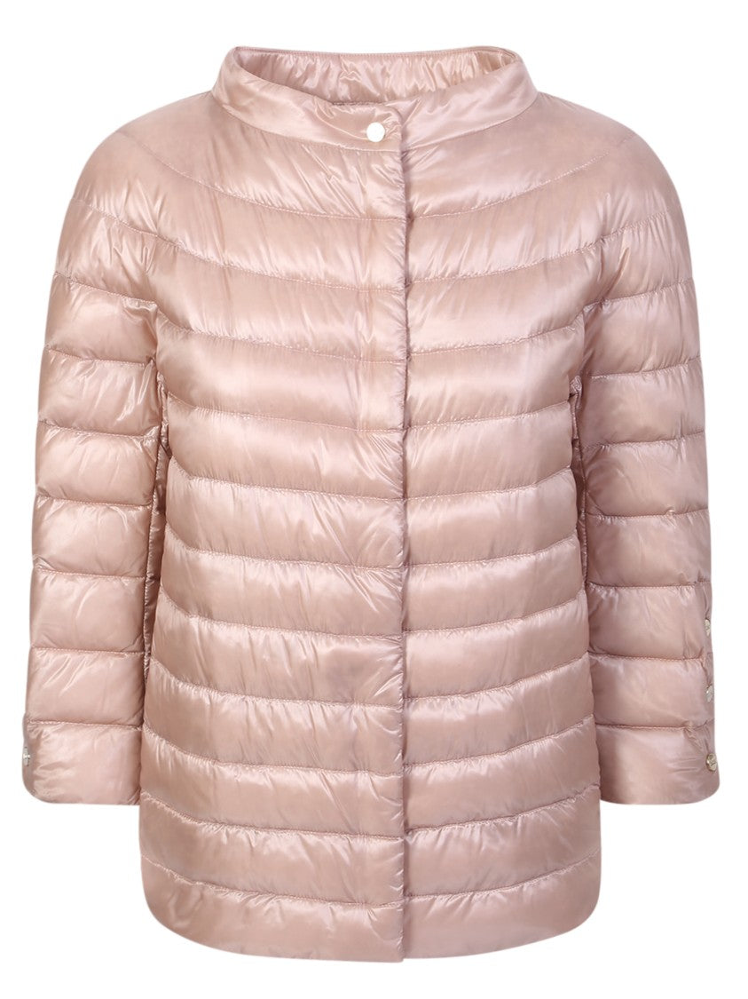 Herno Quilted Down Jacket With Mock Neck And Concealed Fastening
