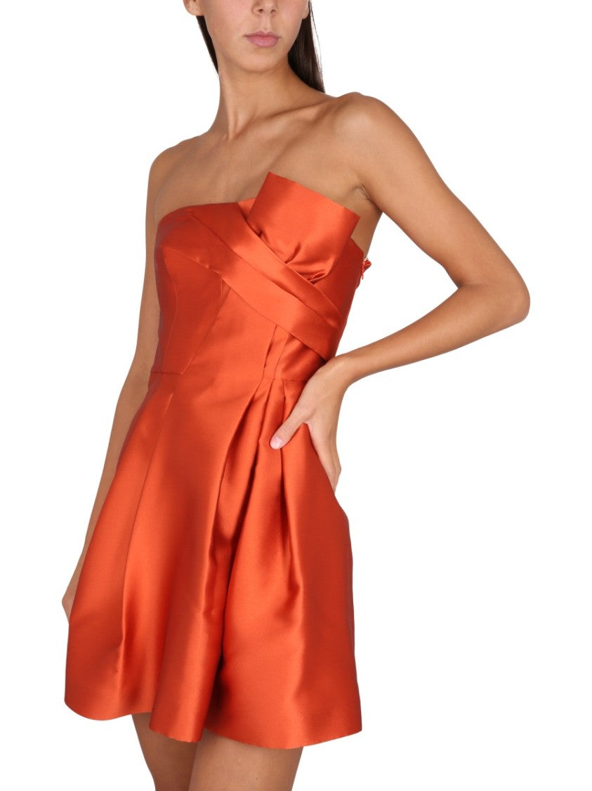 Alberta Ferretti Structured Mini Dress With Wide Neckline