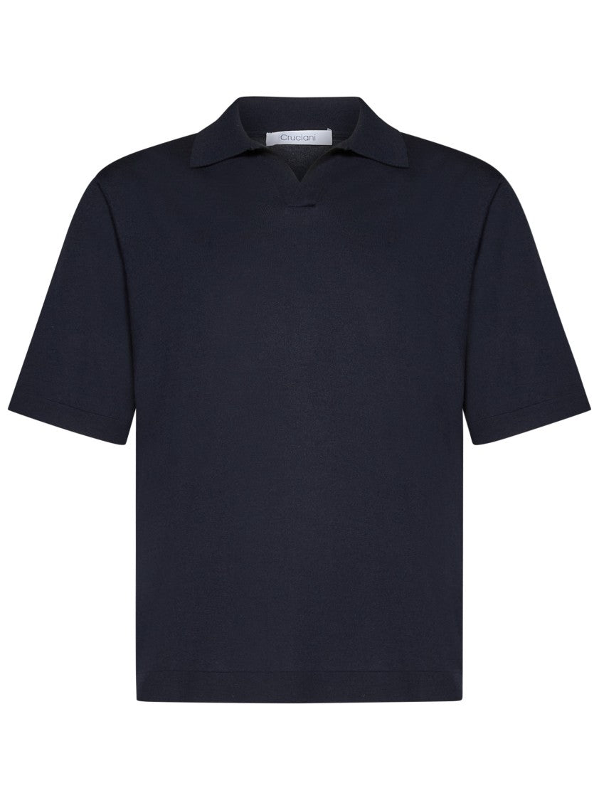 Cruciani Relaxed Fit Blue Polo T-Shirt