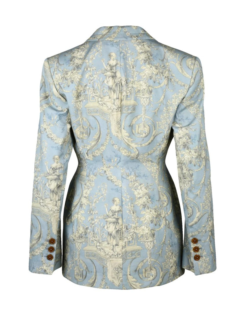 Vivienne Westwood Light Blue Cotton Shawl Blazer