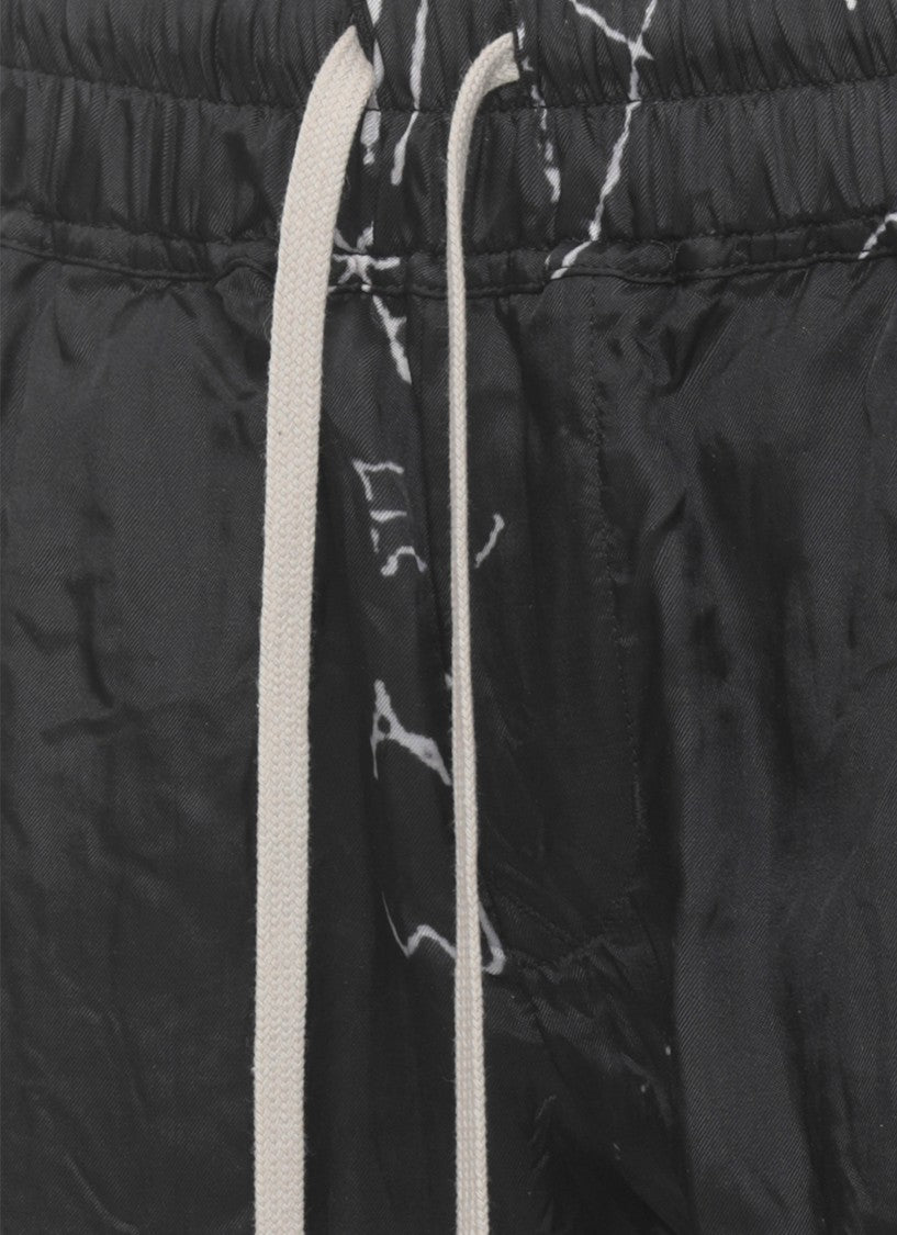 Rick Owens Black Fog Boxers Viscose Shorts
