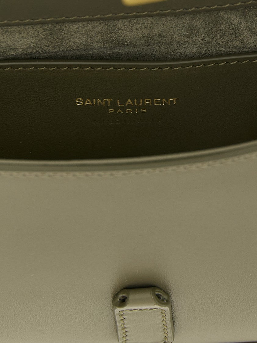 Saint Laurent Mini Leather Handbag With Hook Closure