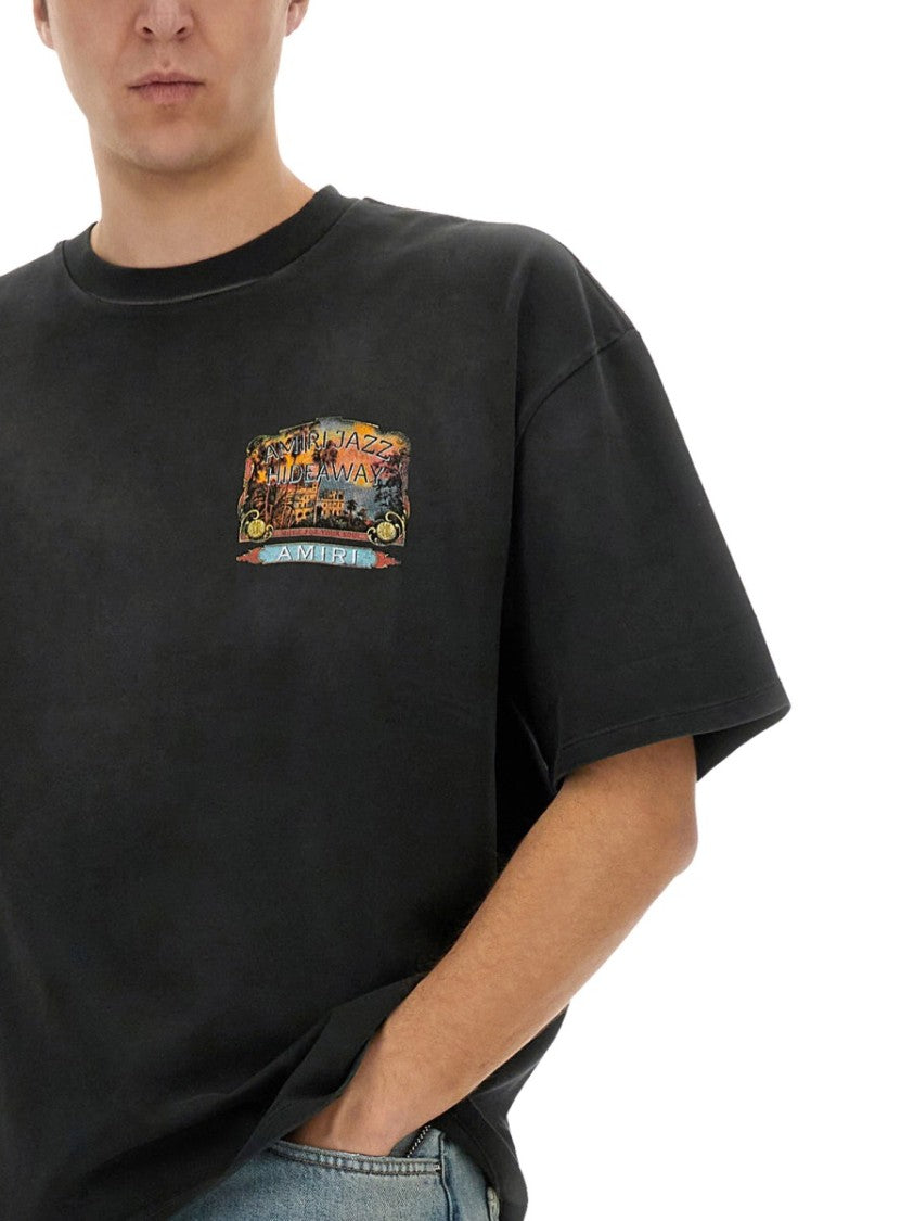 Amiri "Jazz Hideaway" Graphic Print Black T-Shirt