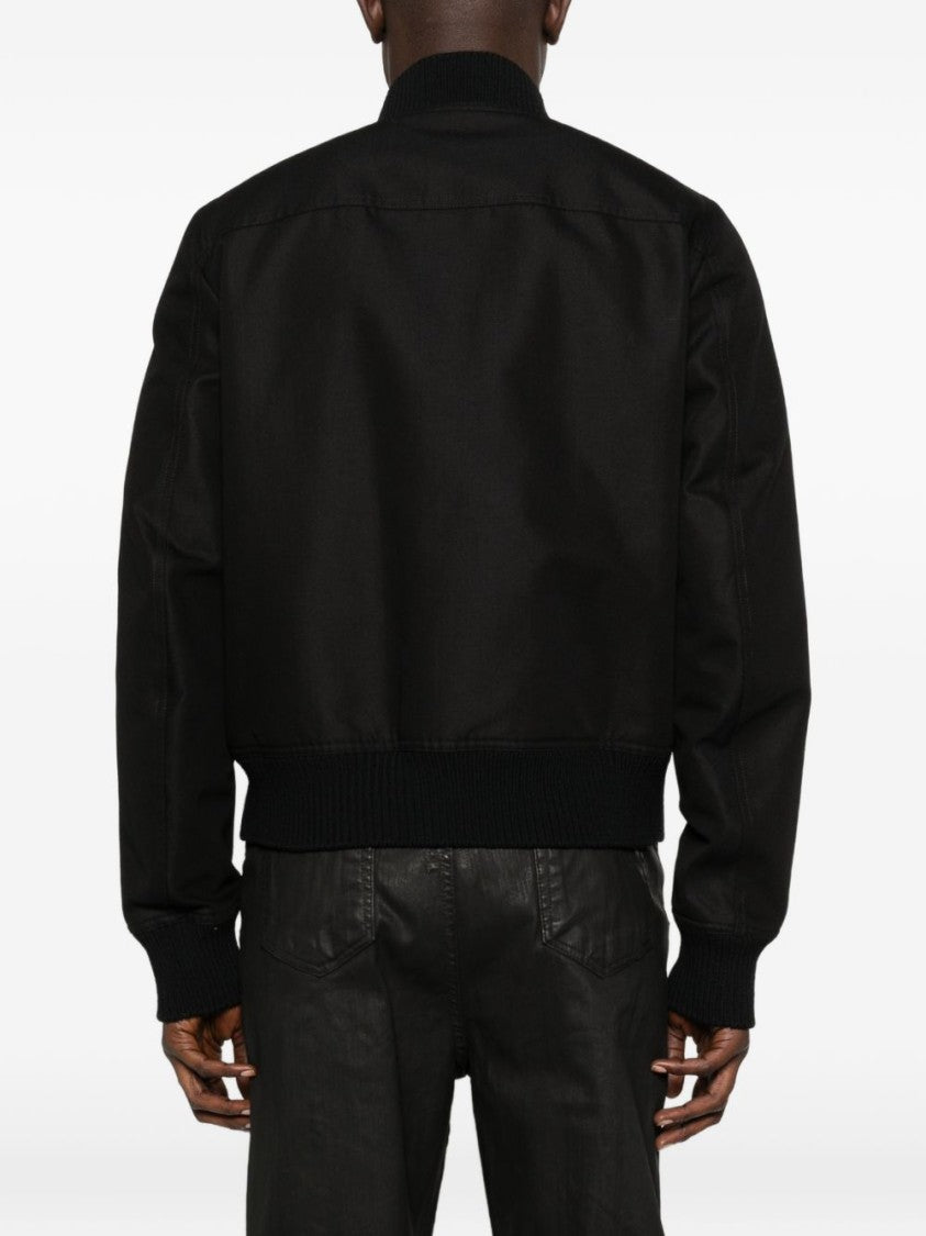 Rick Owens Ribbed Hem Jacket With Distinctive Zip Pockets