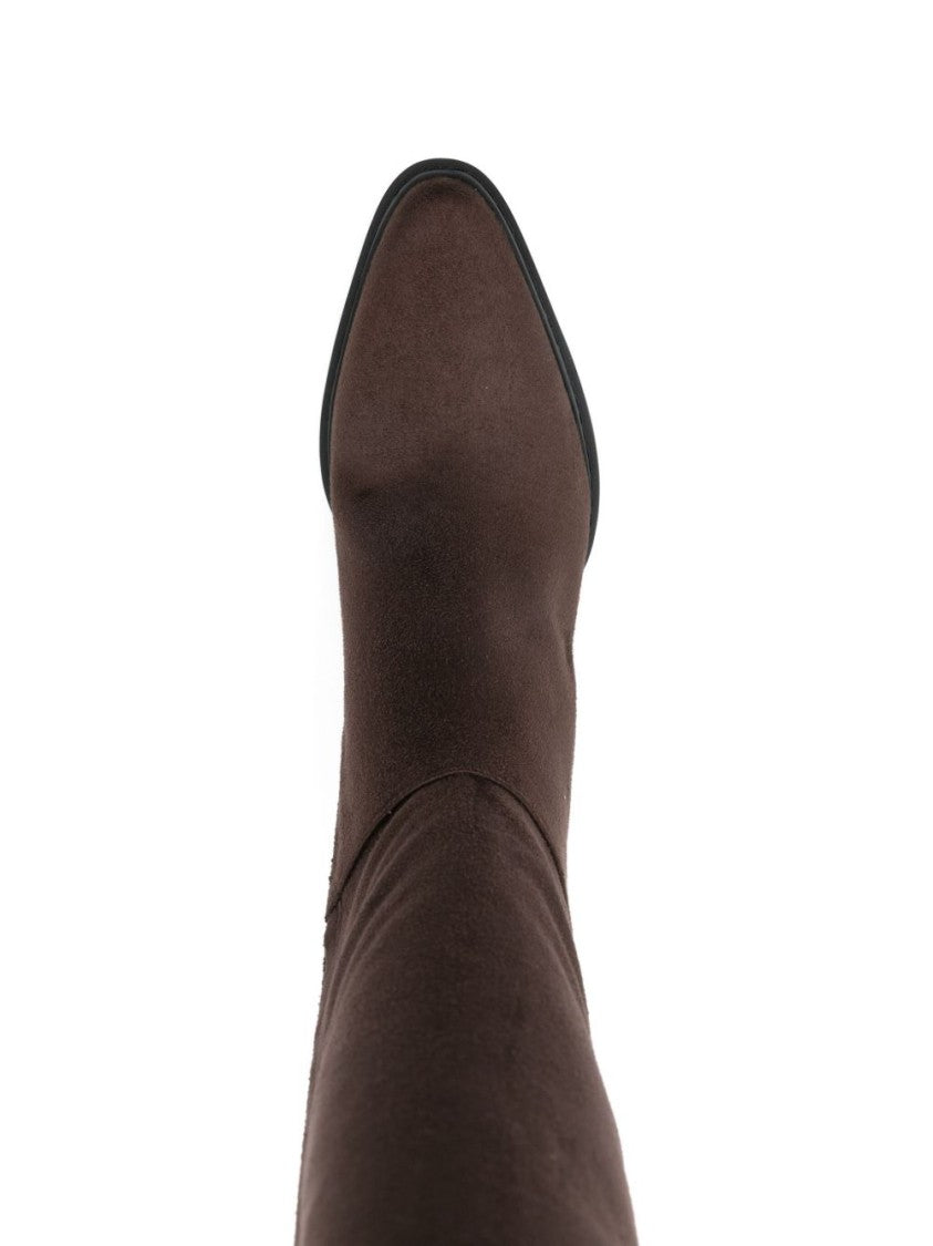 Michael Kors Knee-High Brown Ankle Boots With Pointed Toe
