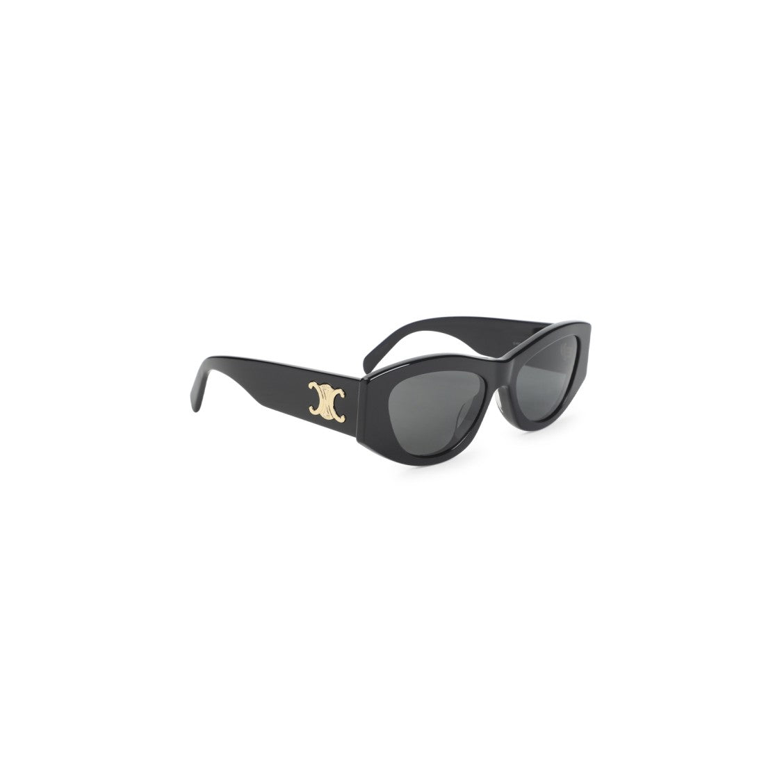 Celine Cat-Eye Black Acetate Sunglasses With Gold-Toned Logo