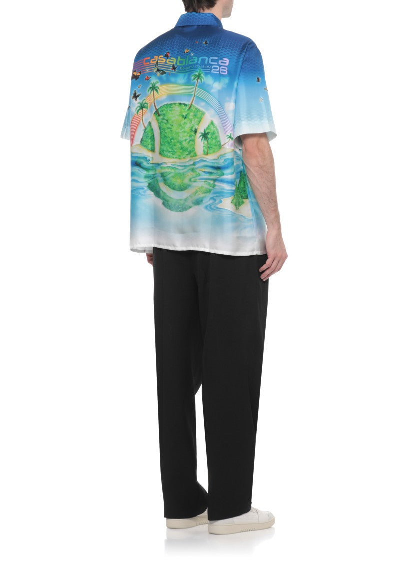 Casablanca Blue Beyond Destiny Silk Shirt