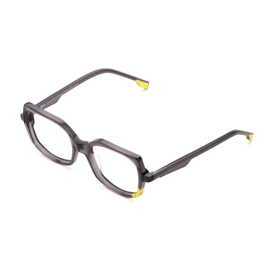 Jplus Aira Geometric Acetate Sunglasses With Translucent Smoky Gray Finish