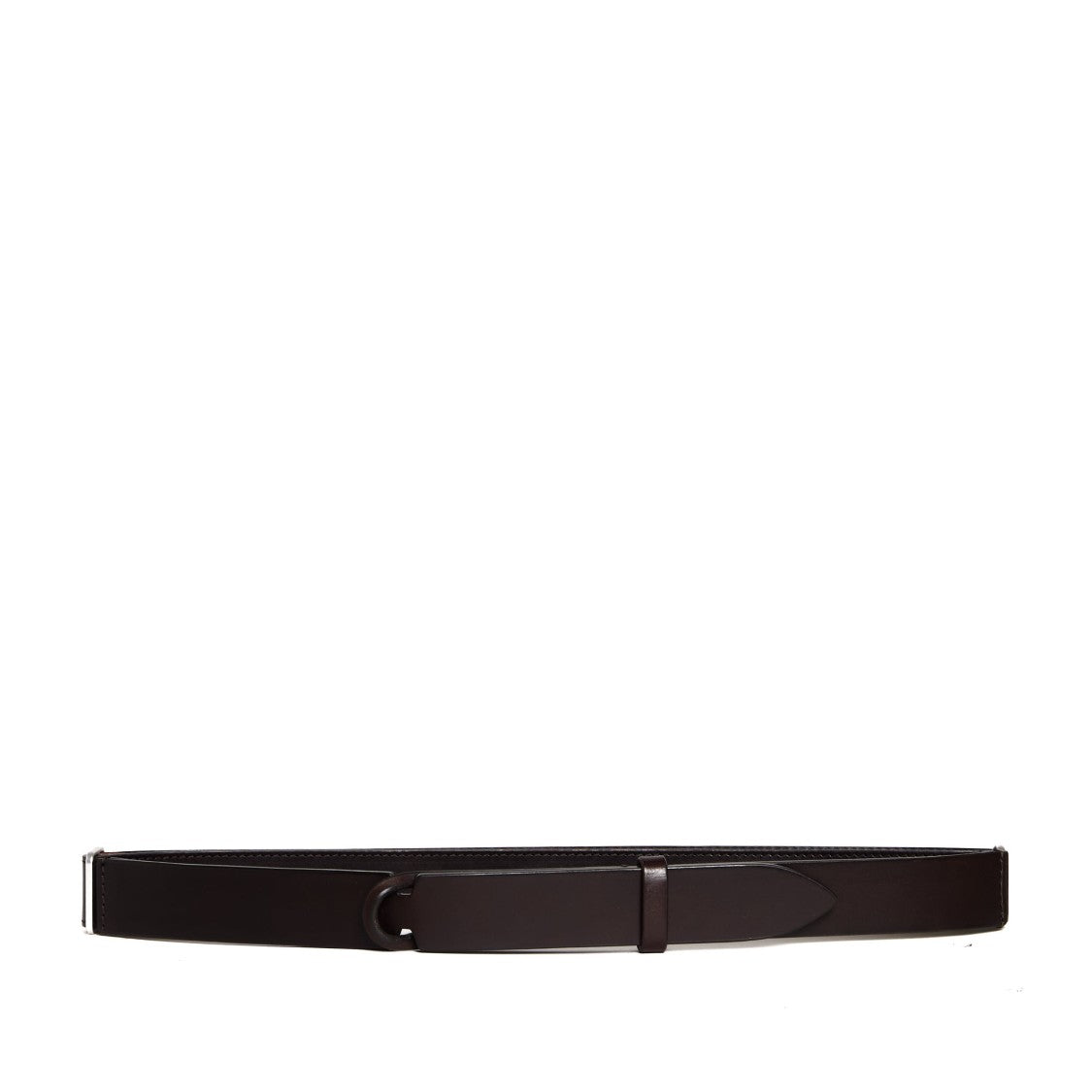 Orciani No-Buckle Brown Leather Belt With Minimalist Design