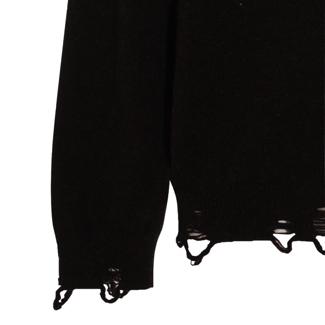 Moschino Distressed Graphic Knitwear Sweater With Frayed Edges