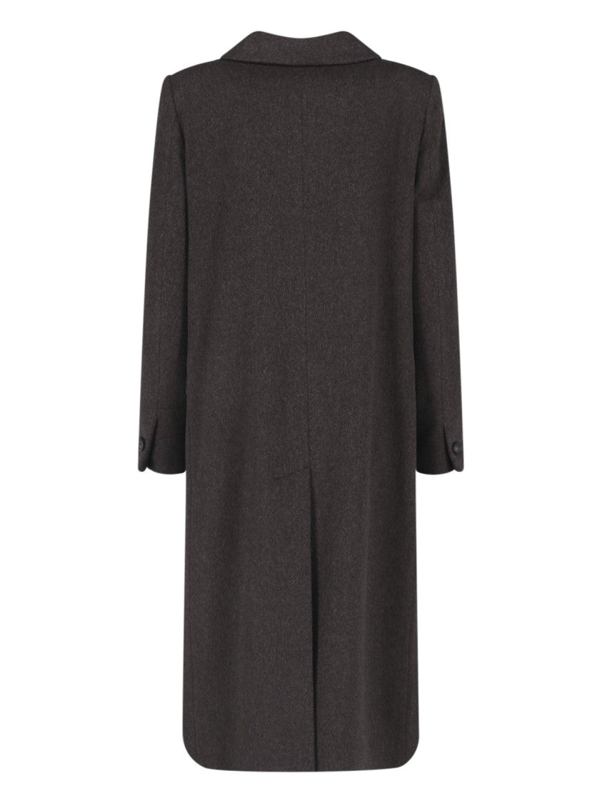Tagliatore Double-Breasted Virgin Wool Coat With Notched Lapel And Elegant Belt