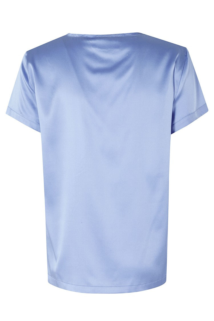 Solotre Silk Crew-Neck Short-Sleeve Silk T-Shirt