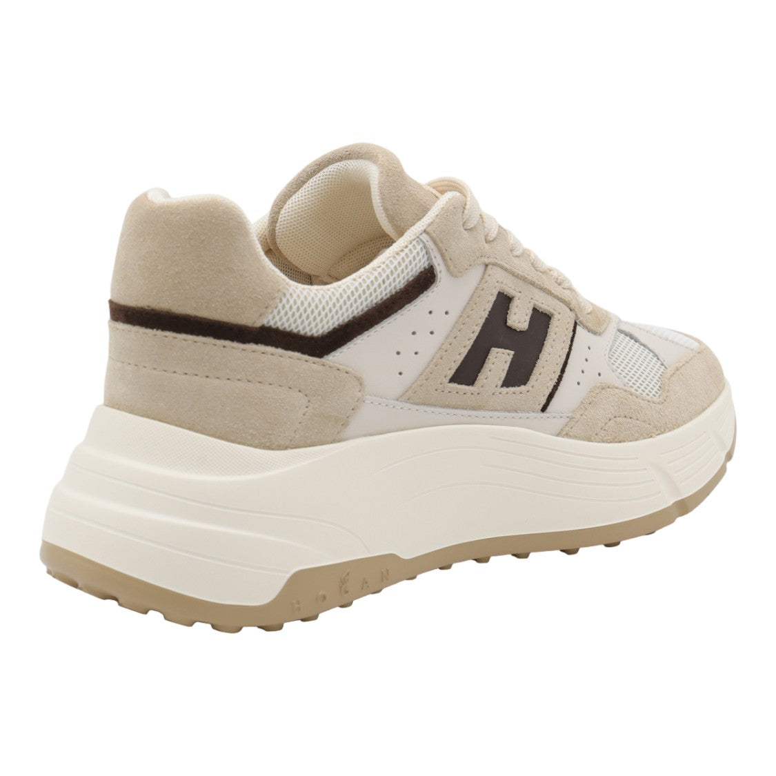 Hogan Sneakers With Beige Suede And Mesh Upper