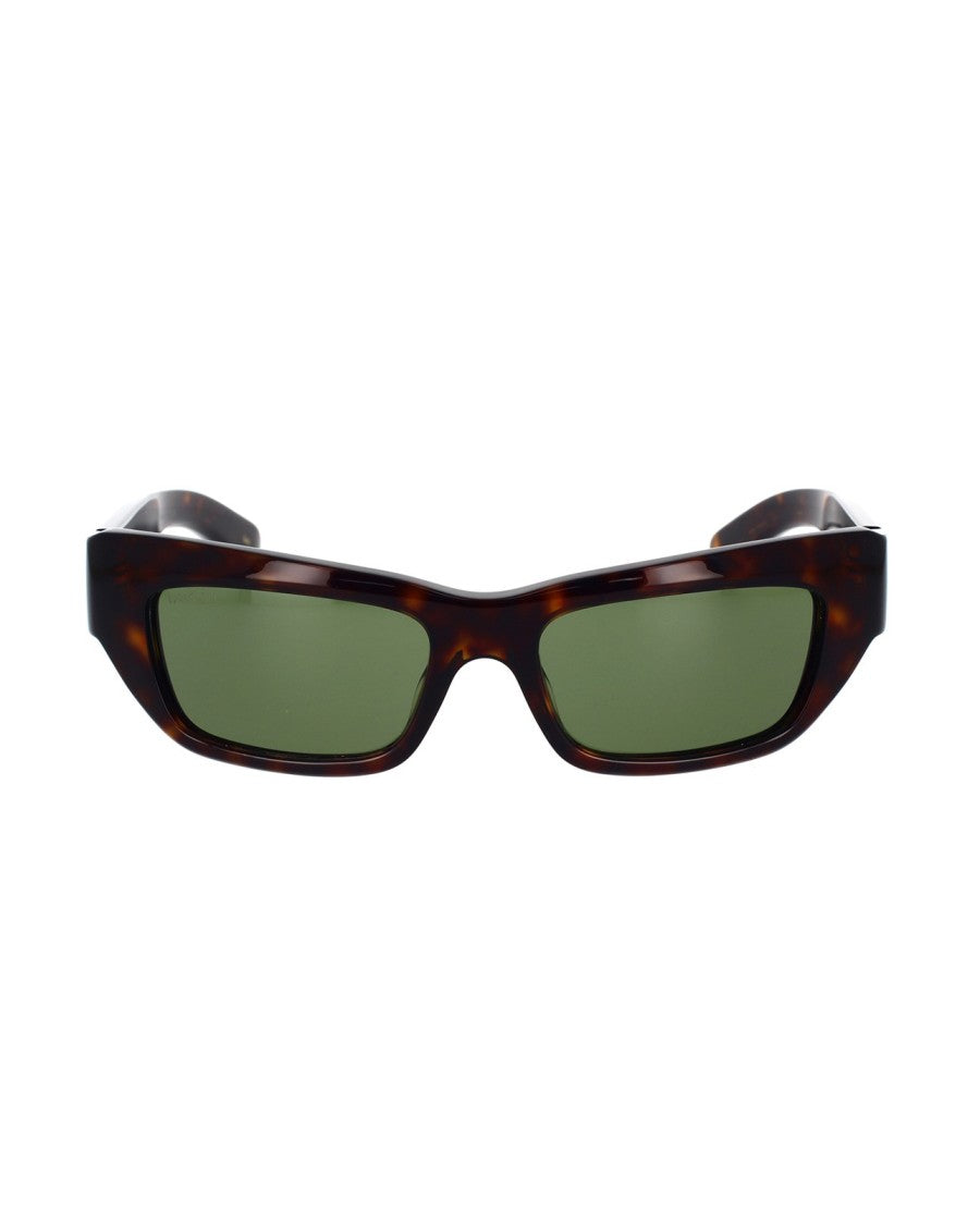 Gucci Havana Frame Sunglasses With Green Lenses