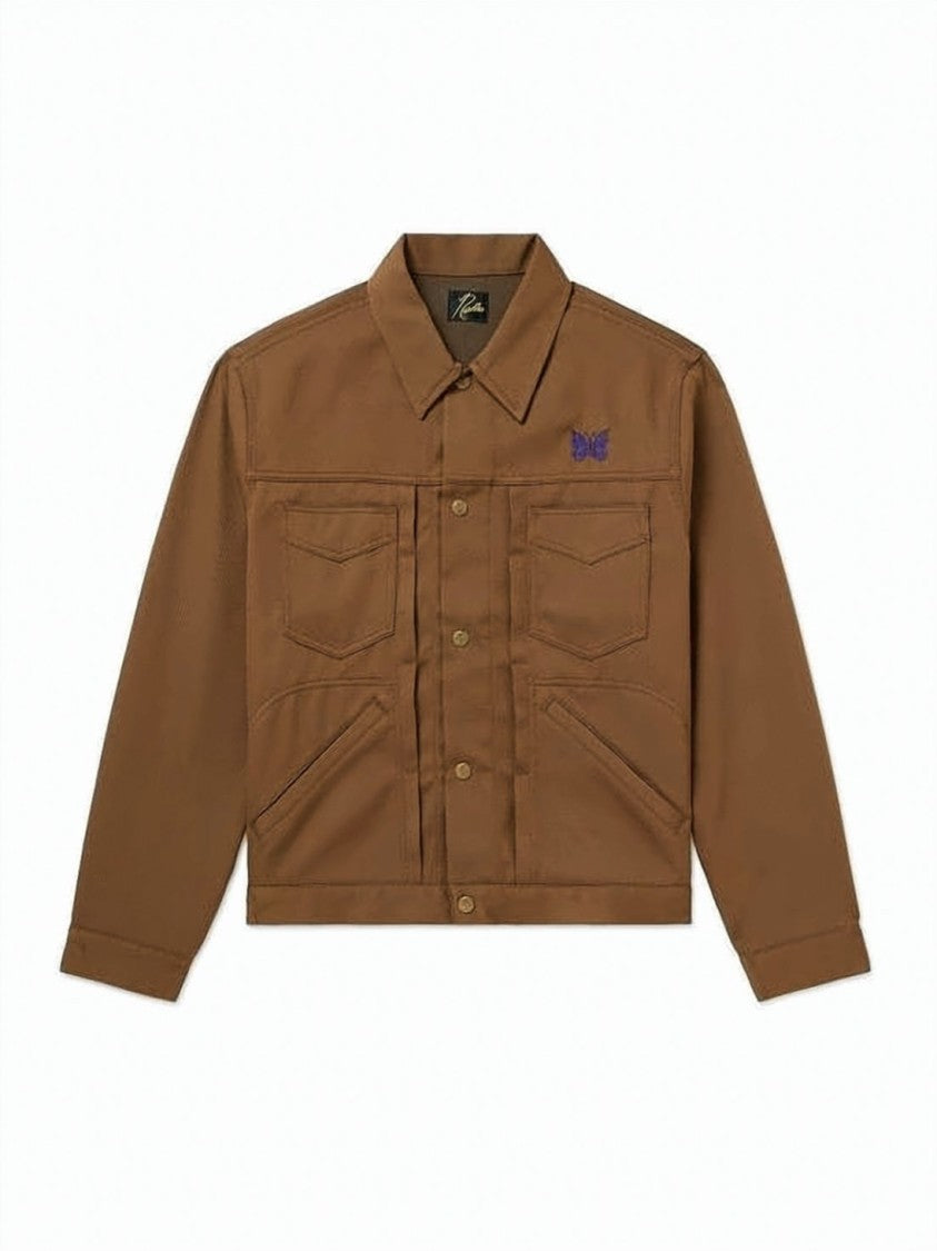 Needles Structured Brown Jacket With Classic Collar