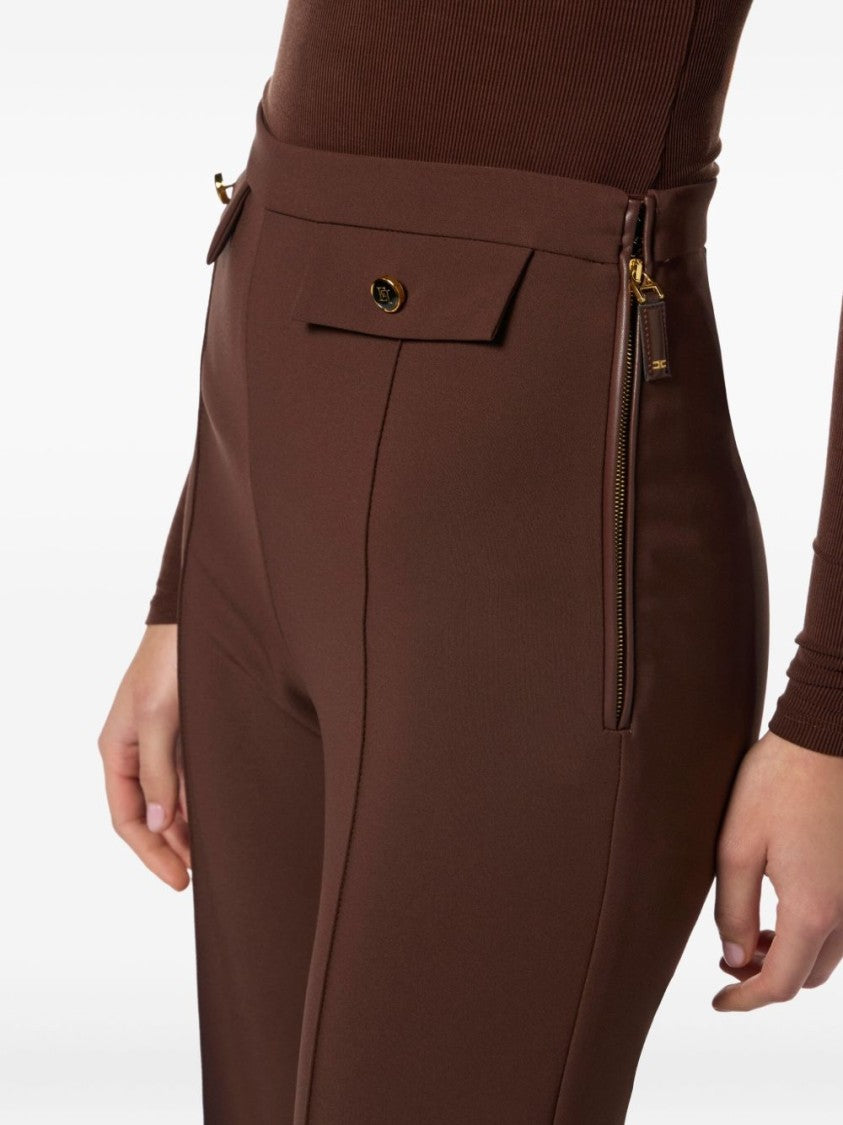 Elisabetta Franchi High-Waisted Flared Trousers