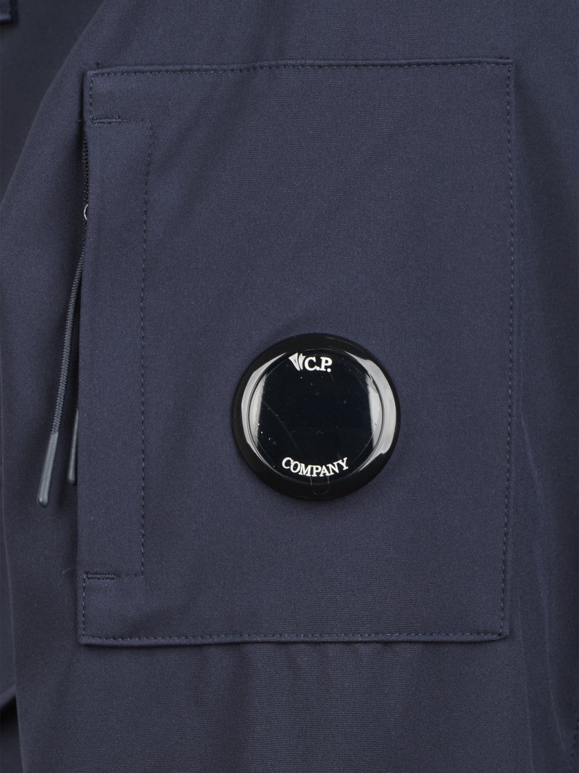 C.P. Company Structured Blue Hooded Jacket With Distinctive Lens Detail