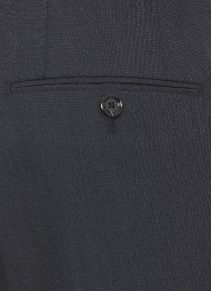 Lardini Blue Pin Lapel Wool Suit