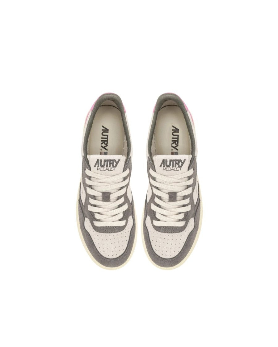 Autry Tricolor Suede Medalist Low Sneakers With Padded Collar