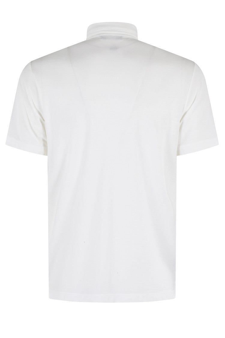 Zanone Ice Cotton Polo With Buttoned Collar
