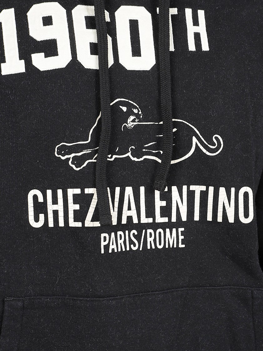 Valentino Garavani Graphic-Print Drawstring Hoodie With Vintage Text