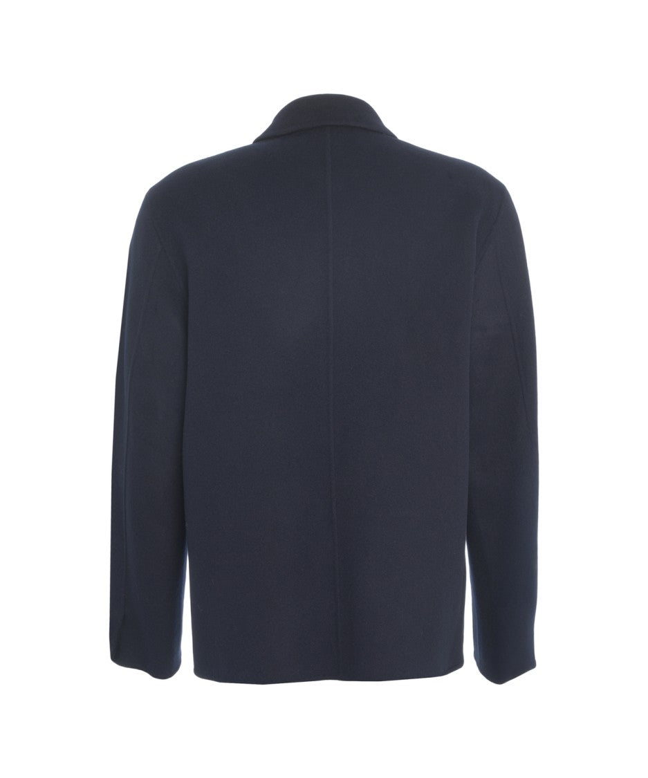 Amaranto Wool Blend Overshirt With Structured Design And Button Closure