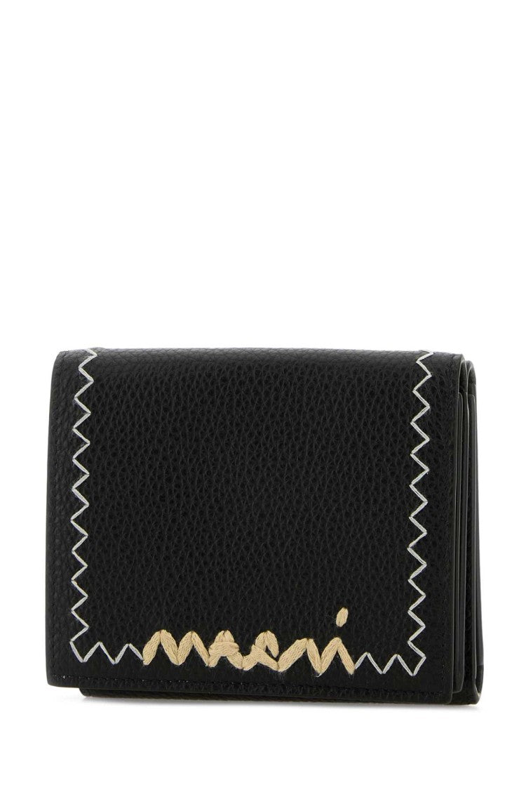 Marni Black Leather Wallet