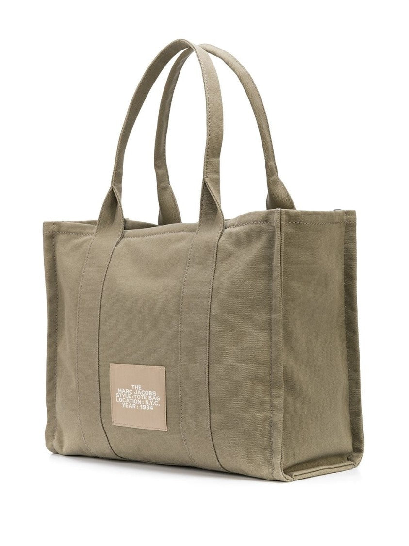 Marc Jacobs Structured Cotton Tote Bag With Bold Lettering