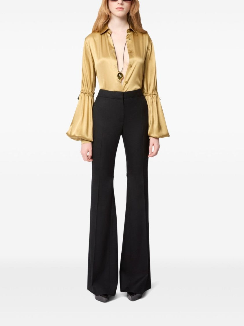 Nina Ricci High-Waist Black Trousers With Flared Hem