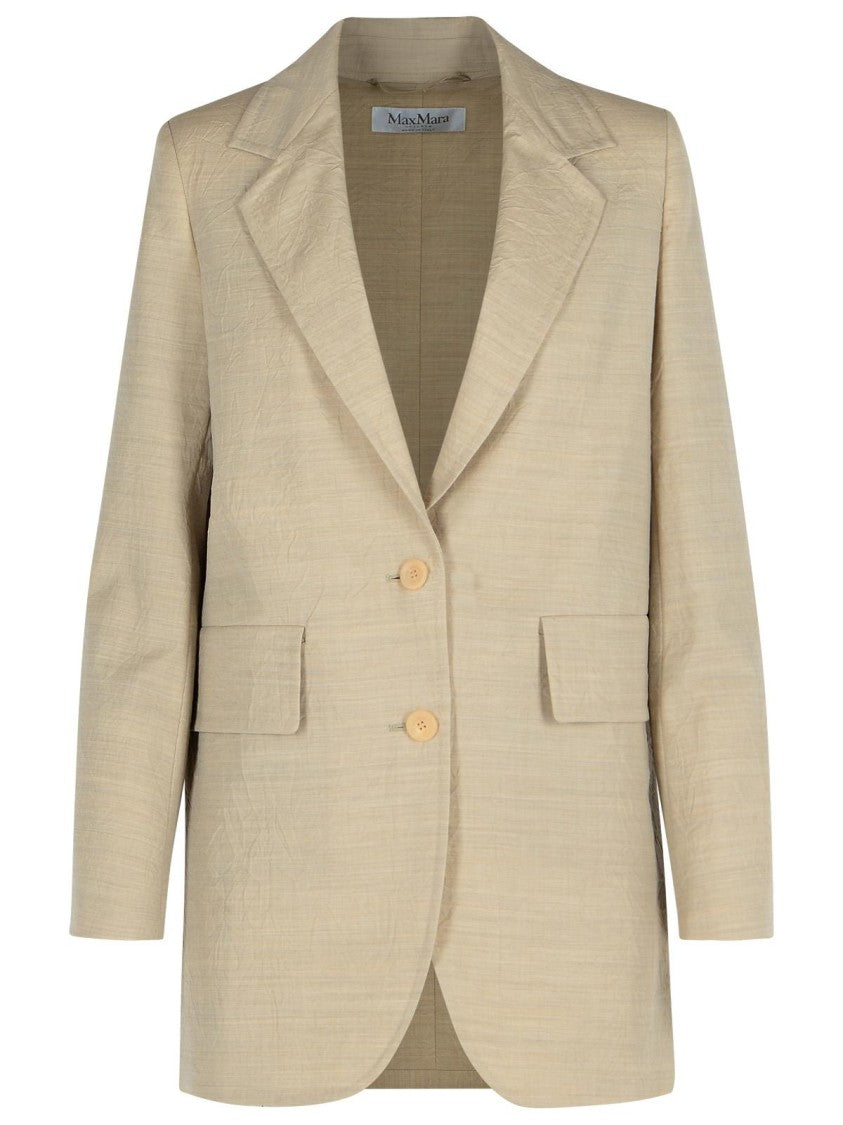Max Mara Acacia' Beige Virgin Wool Jacket