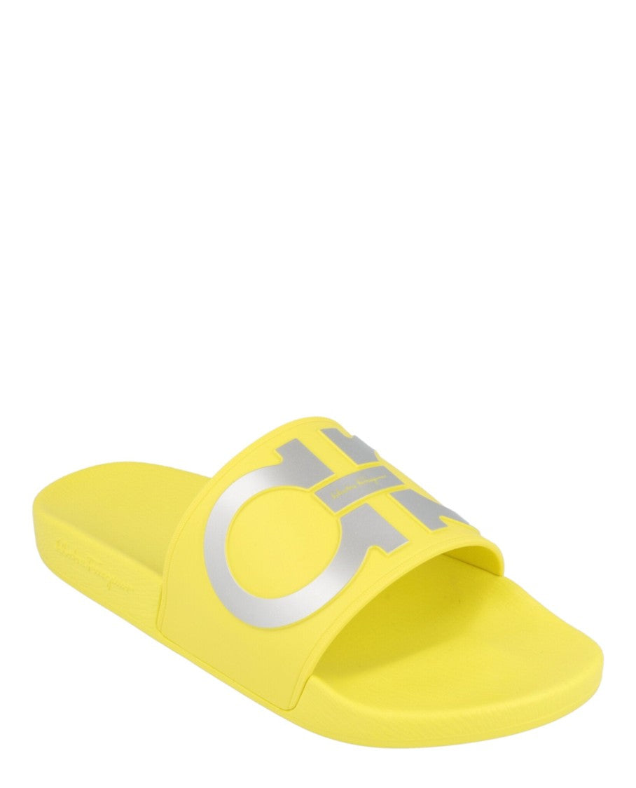 Ferragamo Groovy Dual Gancini Slides