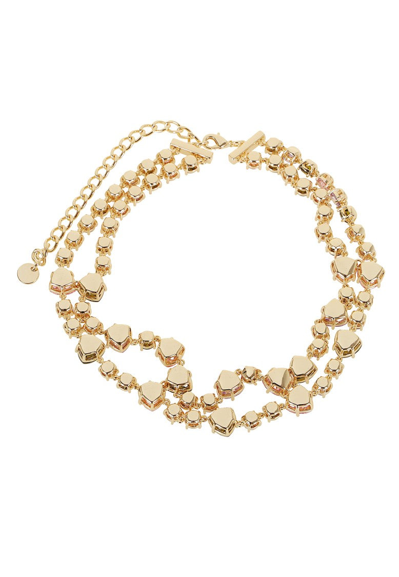 Self-Portrait Multi Multi Crystal Heart-Shaped Necklace