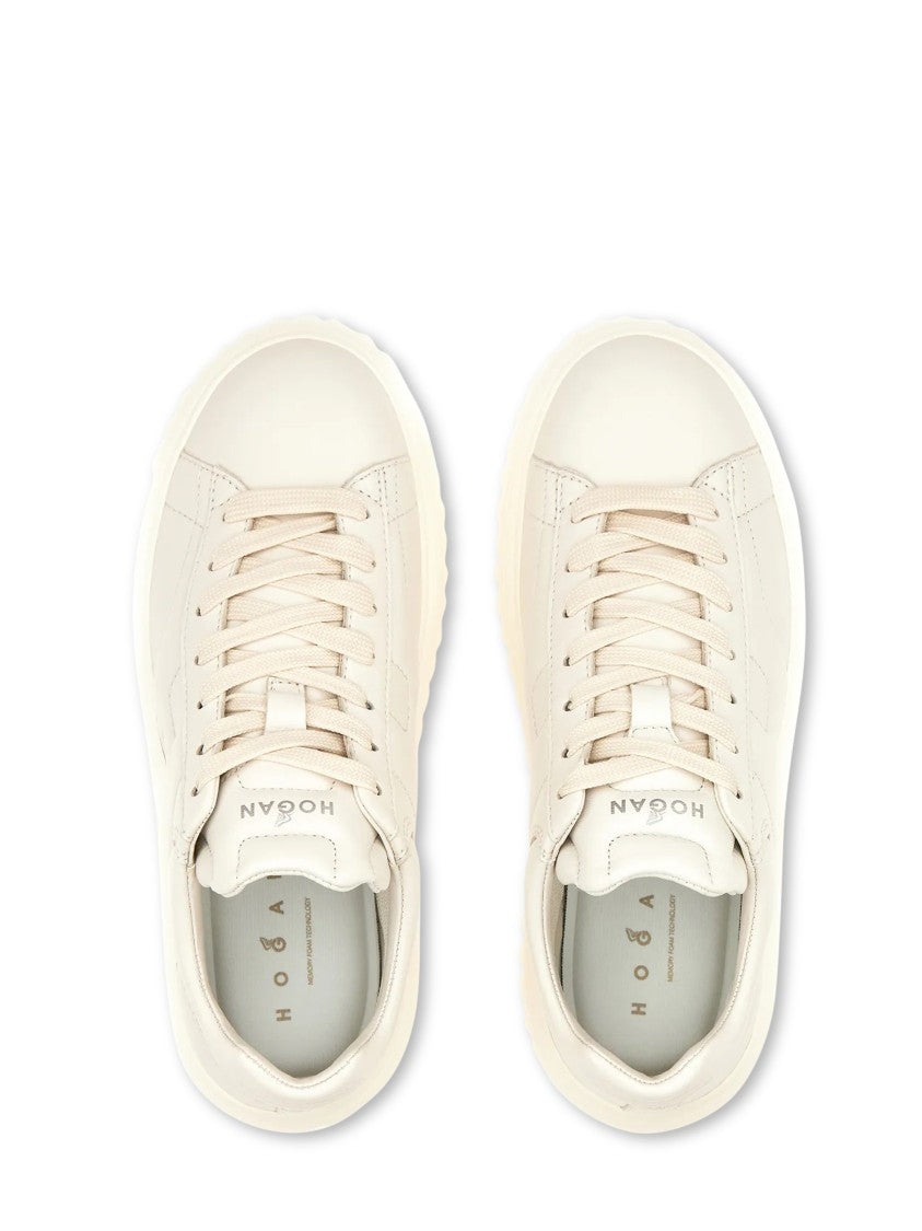 Hogan Beige Sneakers With Textured Sole