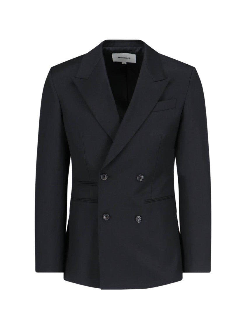 Tonywack Double-Breasted Blazer – Black