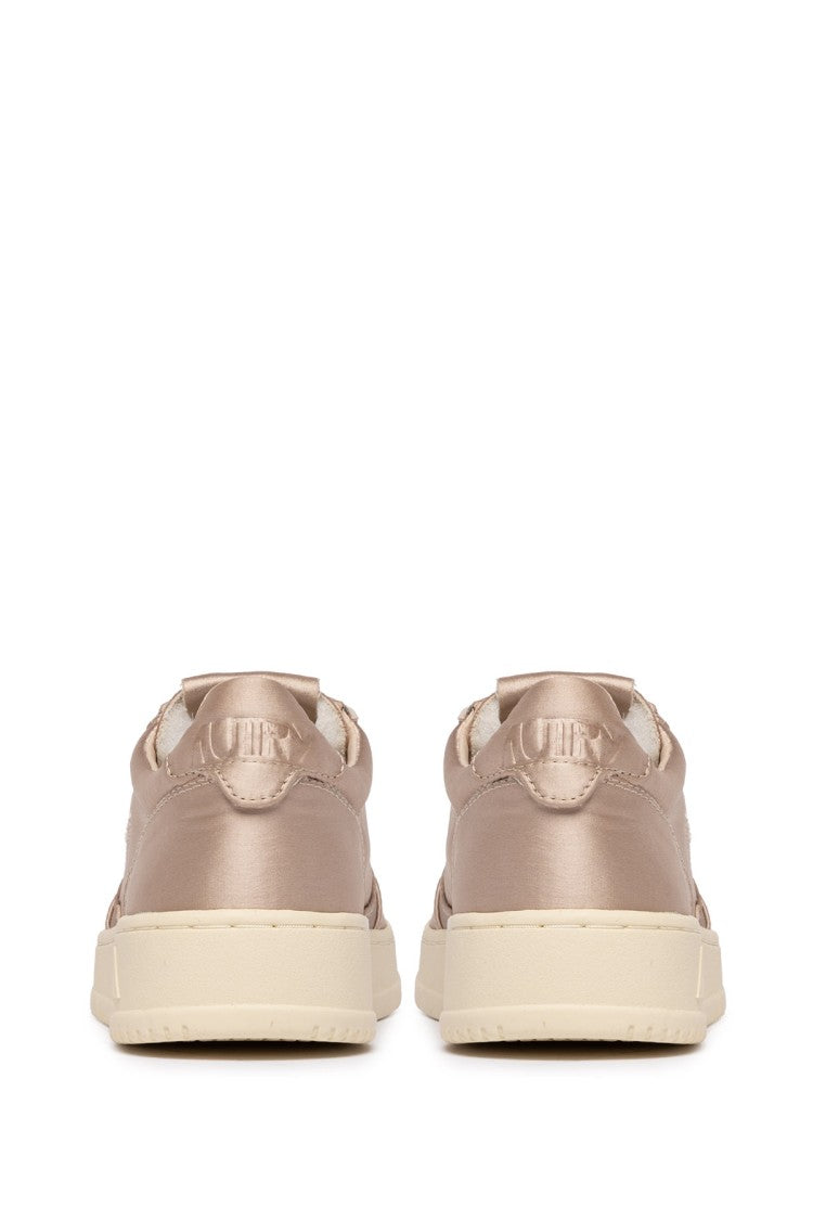 Autry Pink Medalist Satin Sneakers