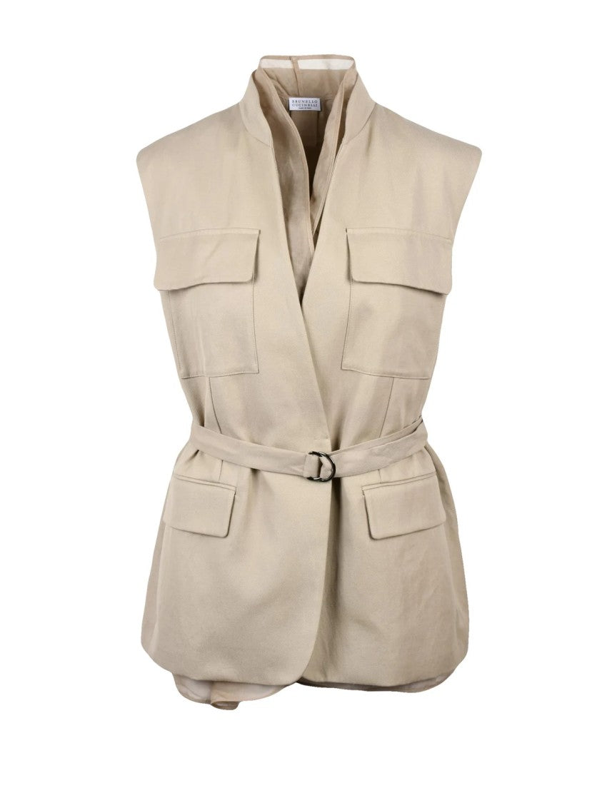 Brunello Cucinelli Cotton/Linen Vest - Beige