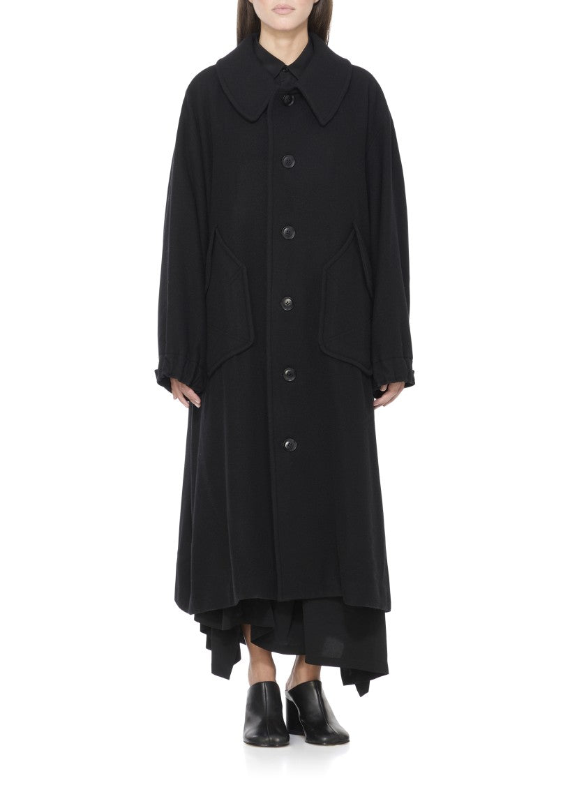 Y's Relaxed-Fit Wool Coat With Classic Collar