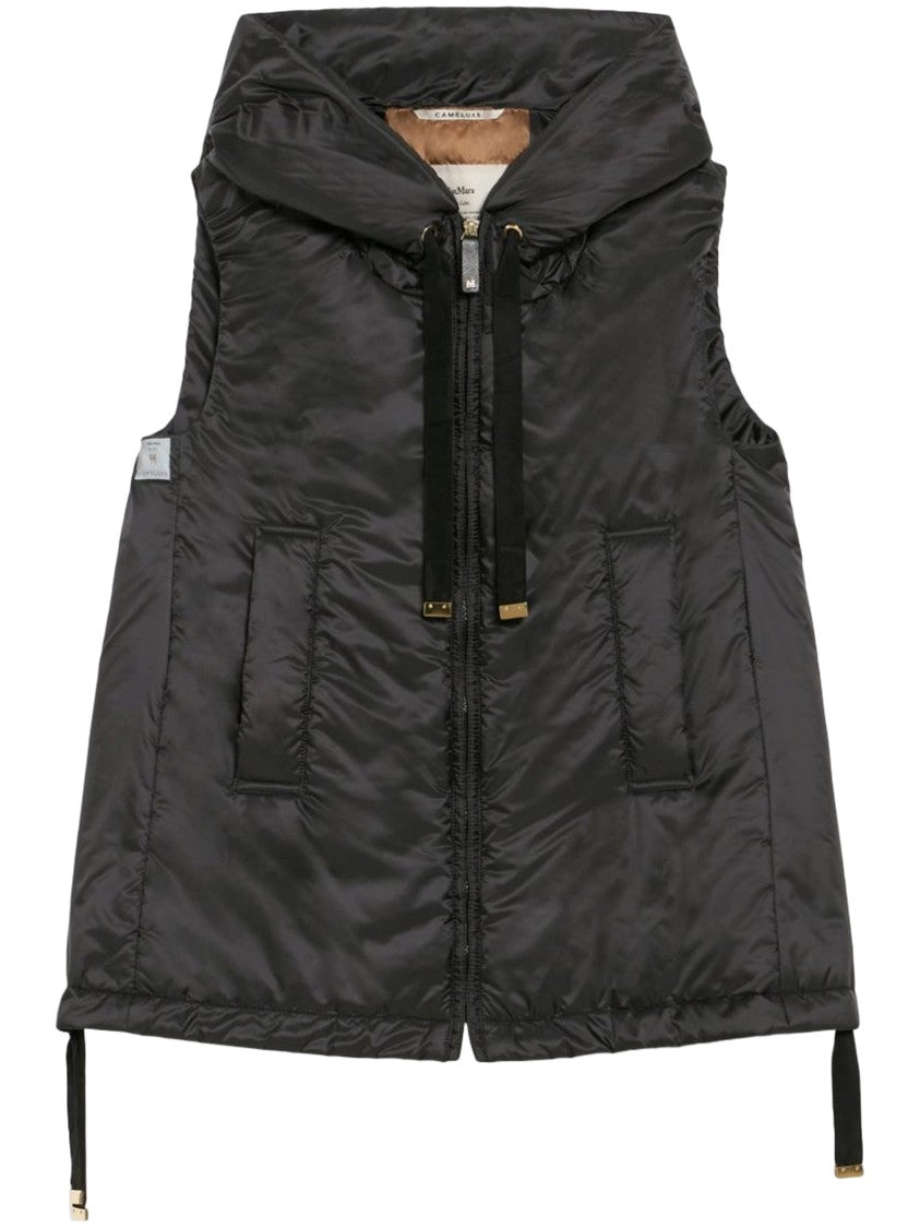 Max Mara Sleeveless High-Collar Padded Jacket With Adjustable Hem And Hood